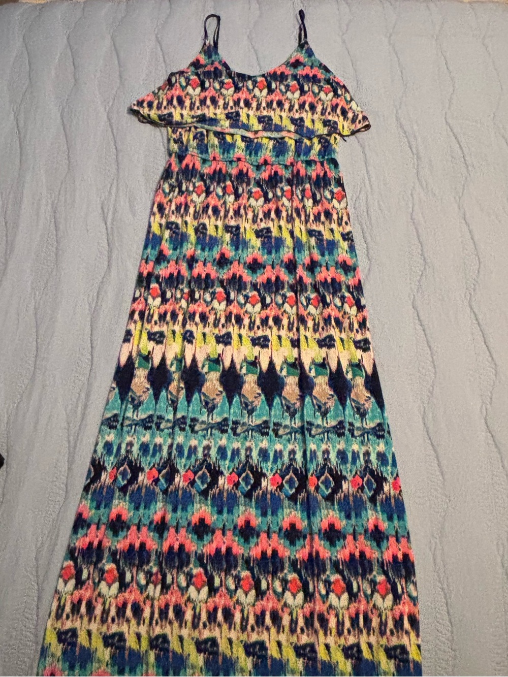 Xhilaration Multicolor Printed Spaghetti-Strap Maxi Dress